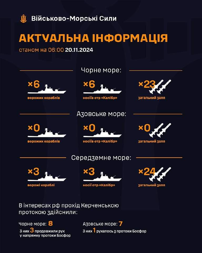 Enemy ships with Kalibr missiles in seas
