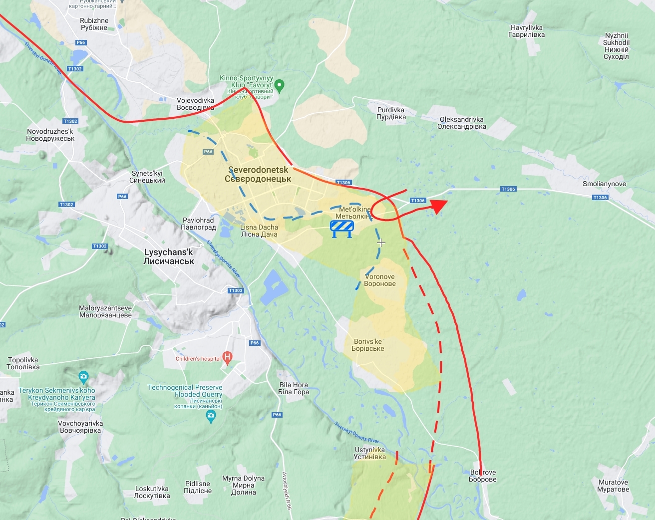Russian attack repelled near Severodonetsk