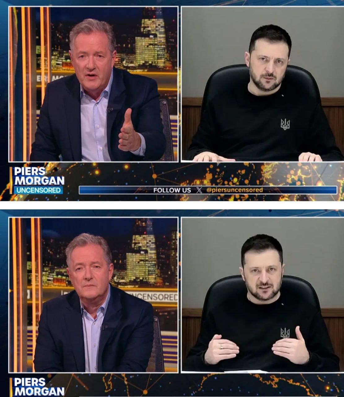 Piers Morgan interviews Zelensky live today