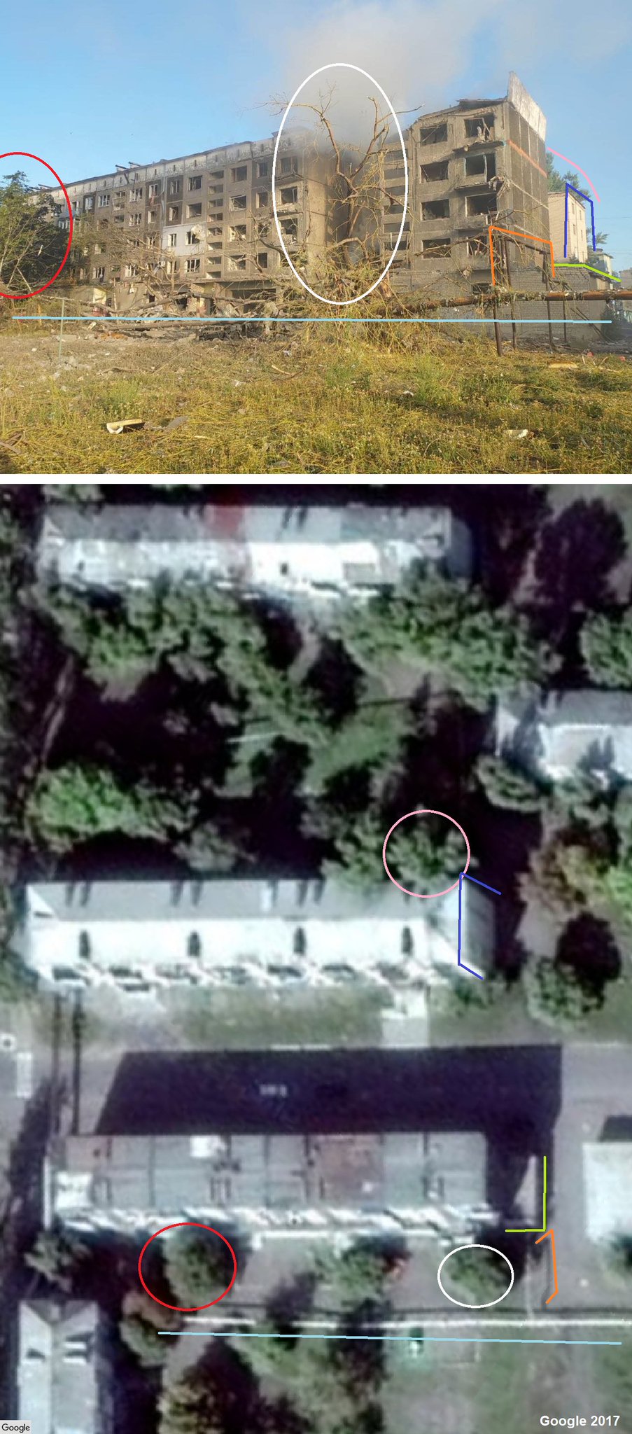Residential building destroyed by Russian bomb