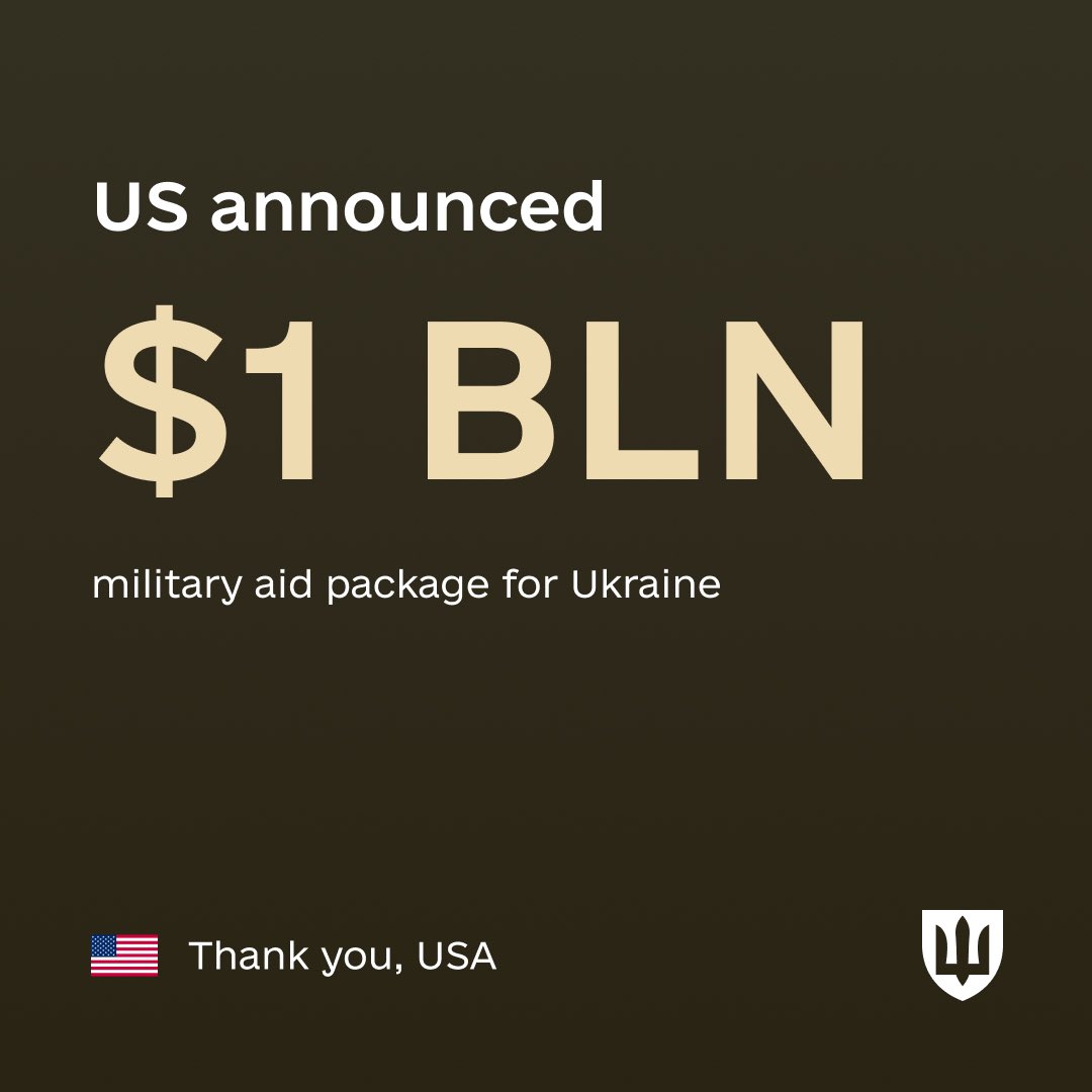 US Announces $1 Billion Military Aid Package for Ukraine