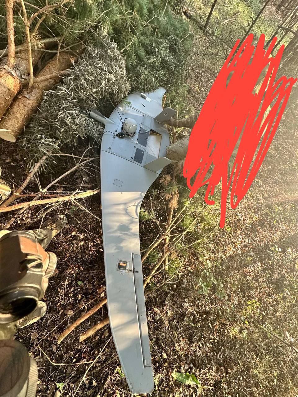 Crashed Russian Supercam S350 UAV on Frontline