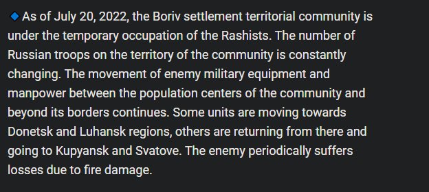 Movement reported in area from Borova community