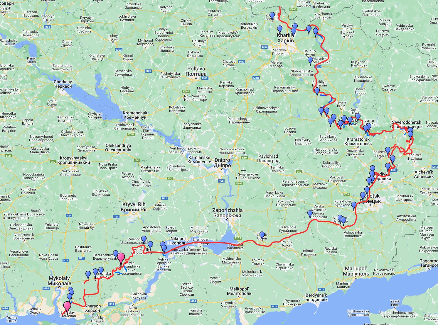 No major changes in Kharkiv, shelling locations updated