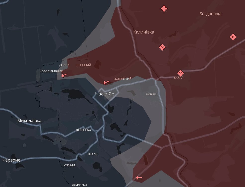 Russian forces advanced in Chasov Yar and Toretsk — DeepState