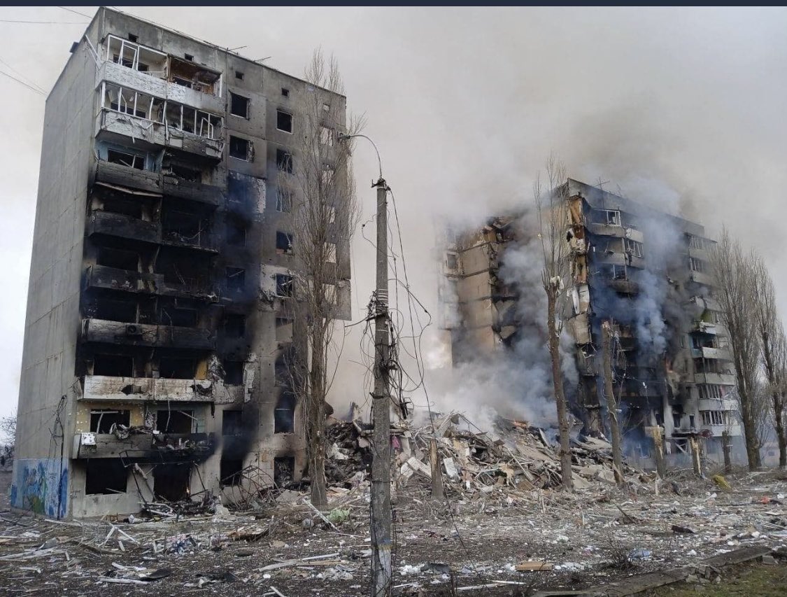 Borodyanka after Russian air strike today