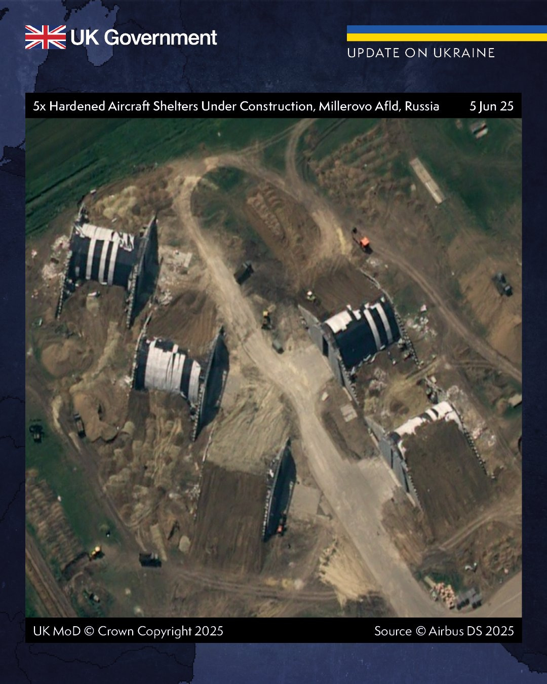 Russia builds shelters for aircraft near Ukraine border