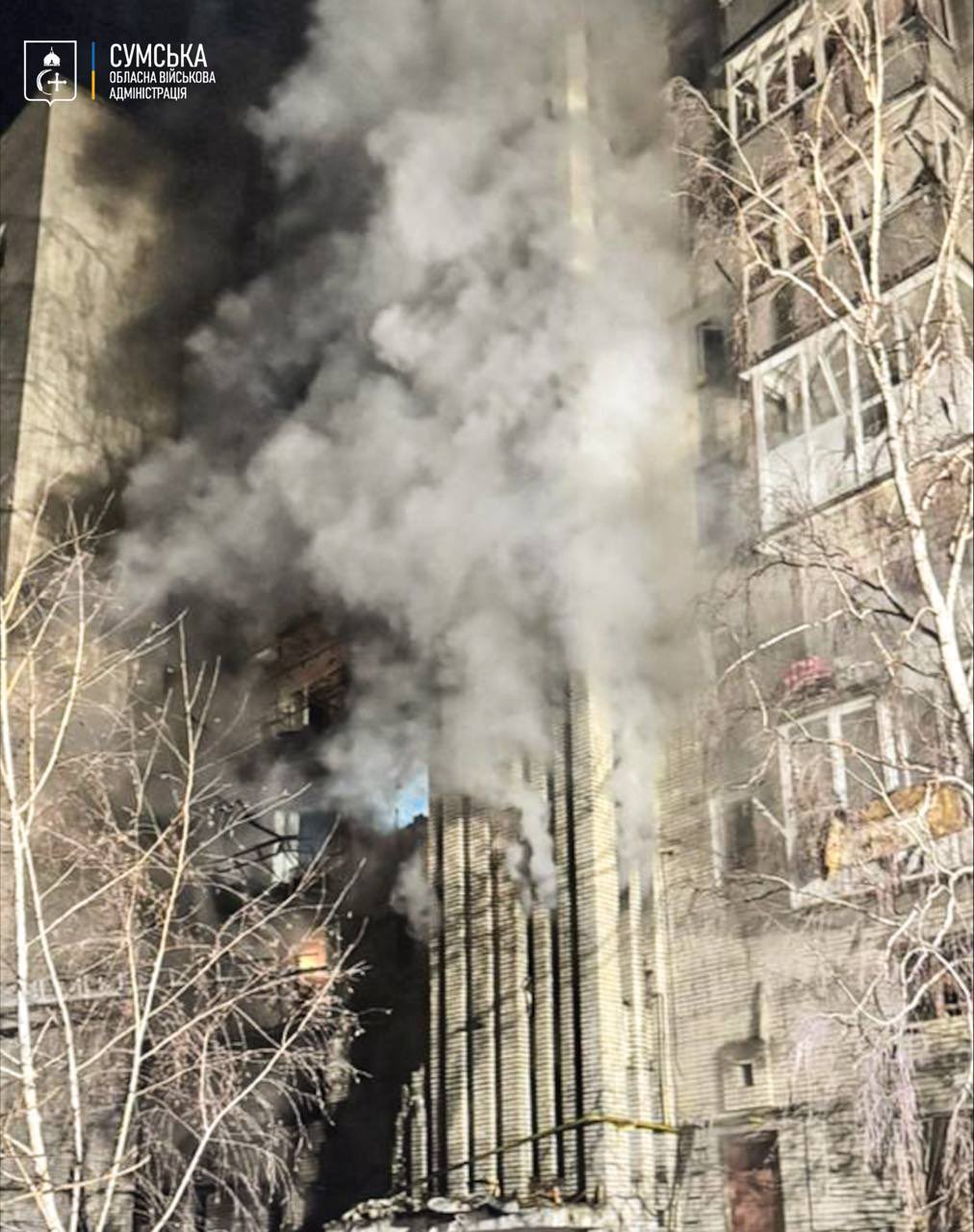 At least five civilians injured in Russian strike on Sumy building