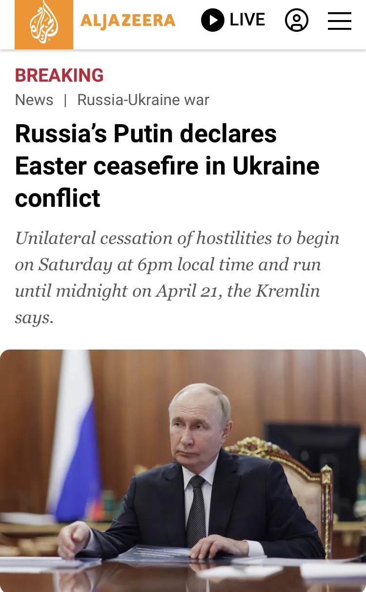 Putin and Trump to exploit Easter truce