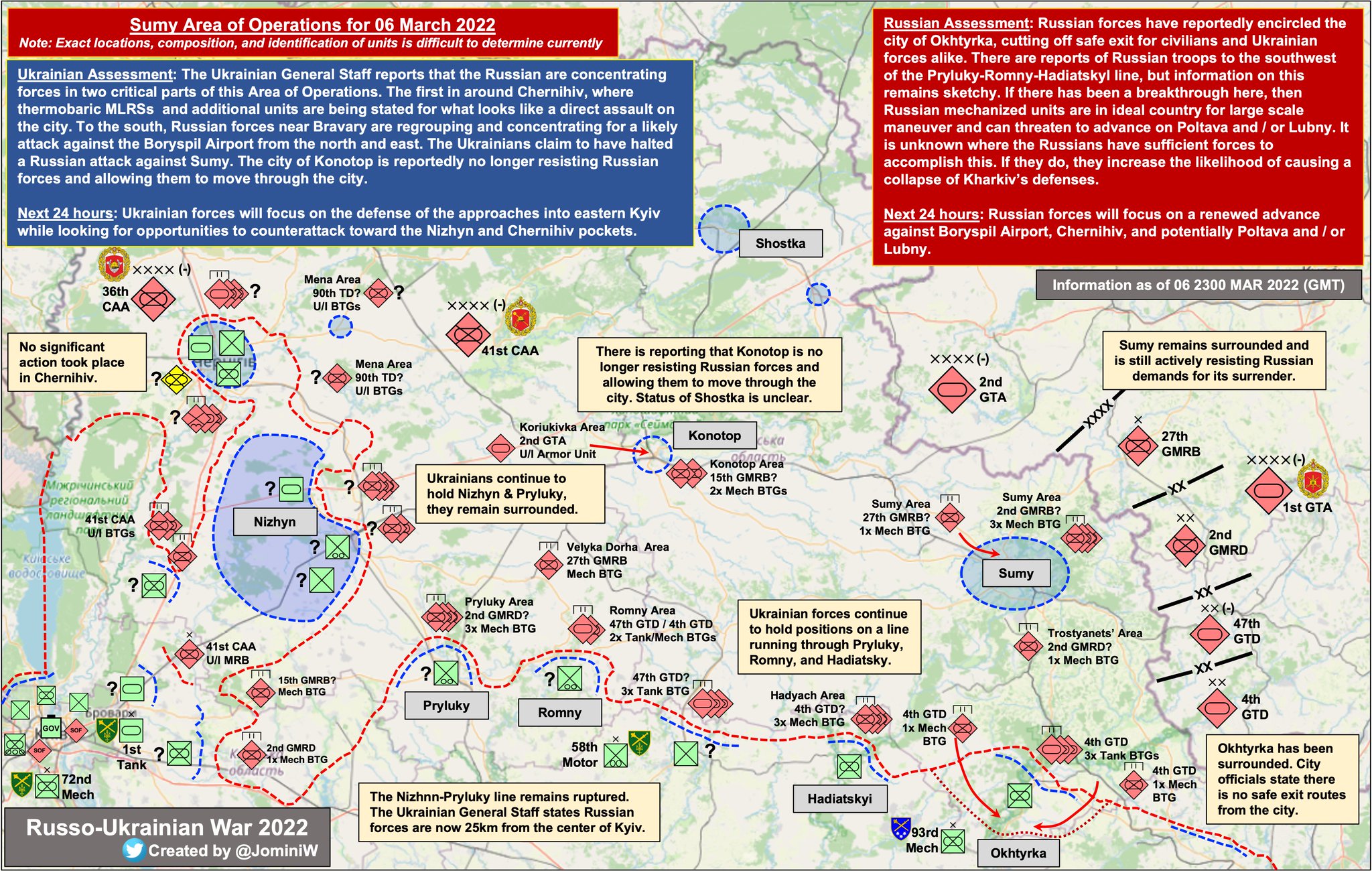 Northeast AO assessment and Russian positions near Kyiv