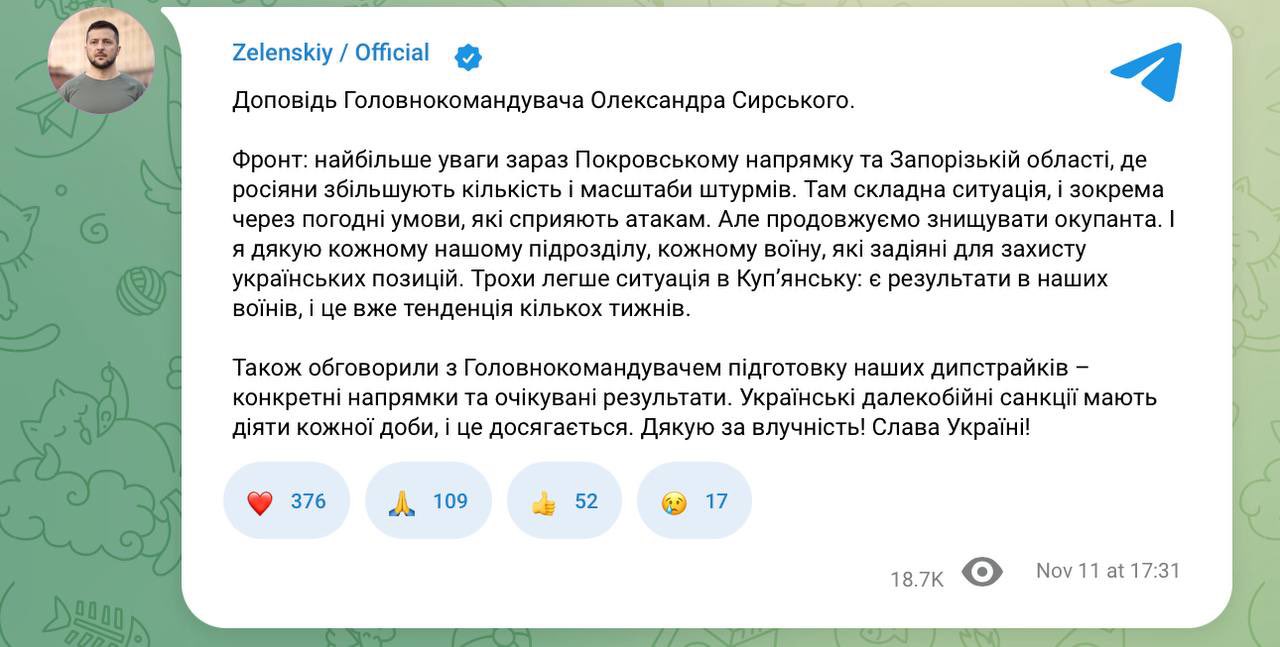 The difficult situation: Pokrovsk and Zaporizhia, intensified Russian offensives