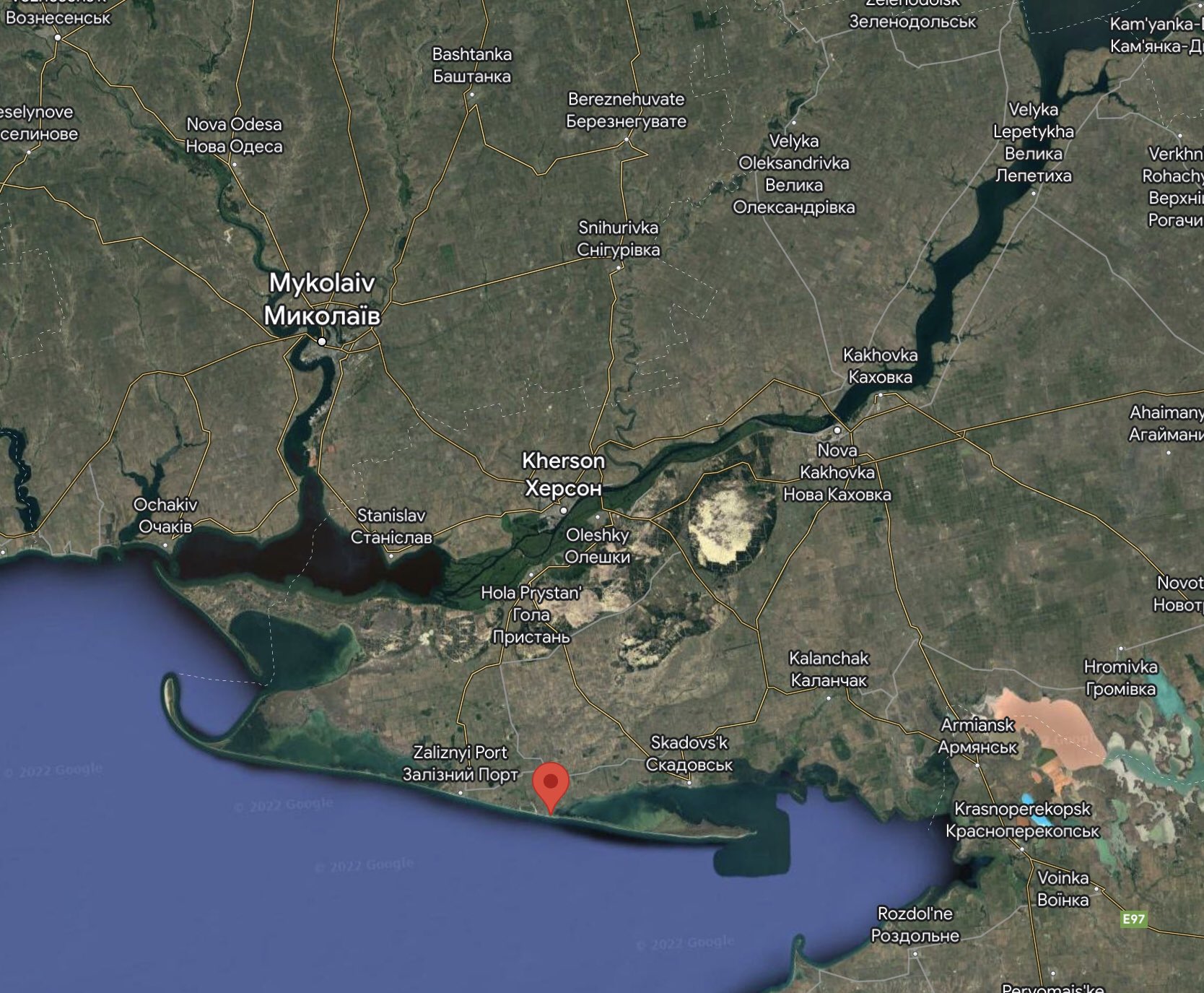 Explosions reported near Lazurne, Kherson region