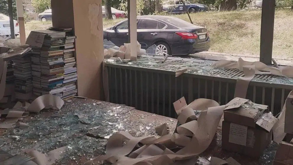 Russian missile attack damages Kyiv library’s exchange and reserve funds