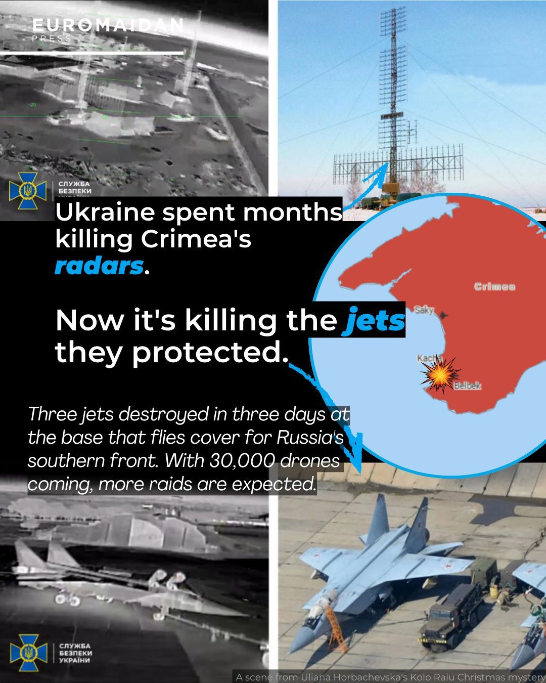 Ukraine destroys Russian jets in Crimea despite shelters