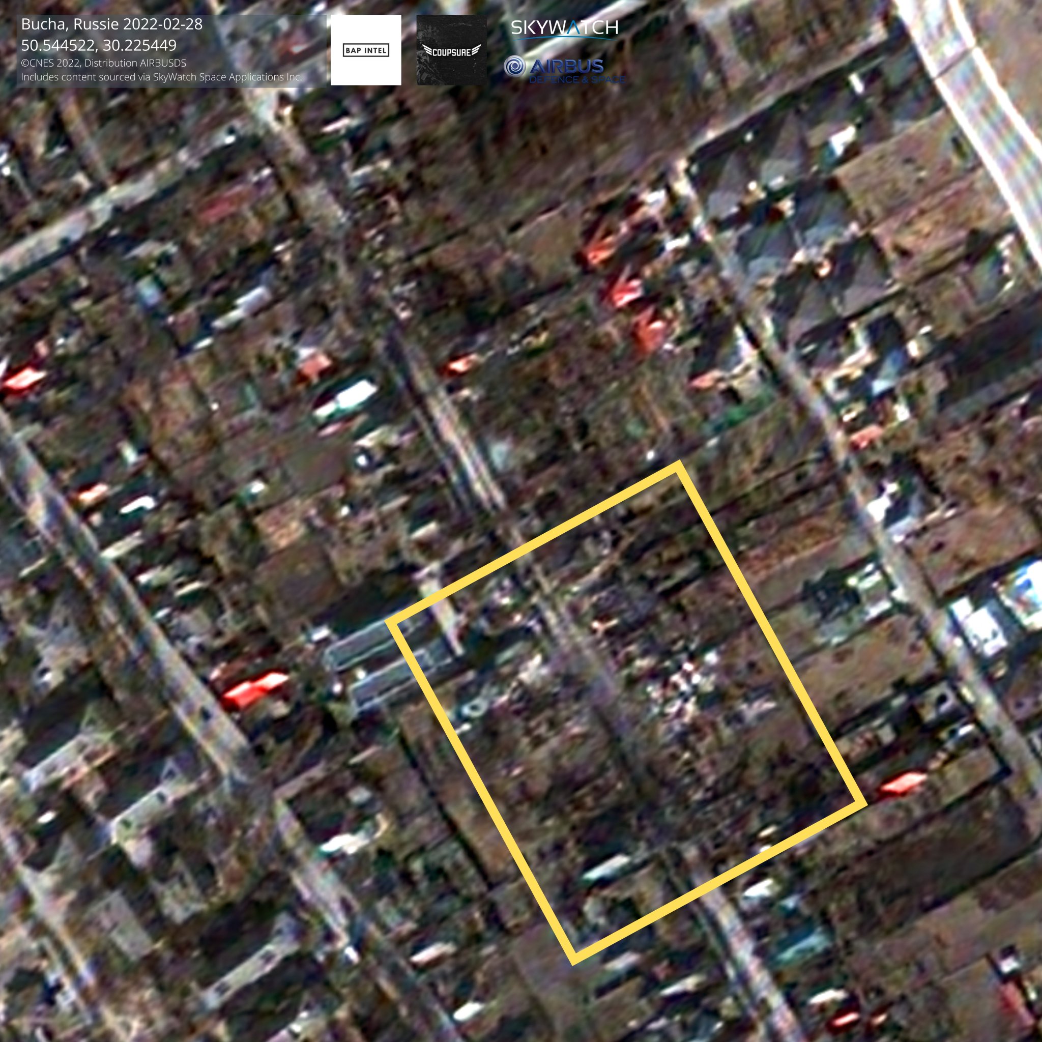 Bucha Vokzalna Street: Localized civilian infrastructure damage suggests ambush