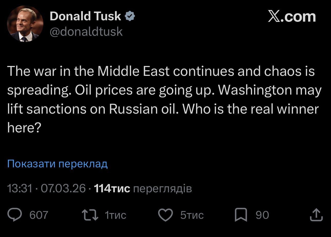 Polish PM: Russia wins Middle East war due to oil prices, sanctions
