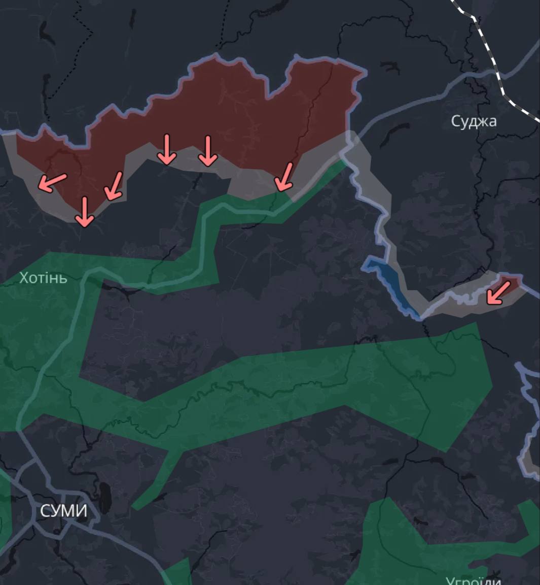 Russian offensive near Sumy advances