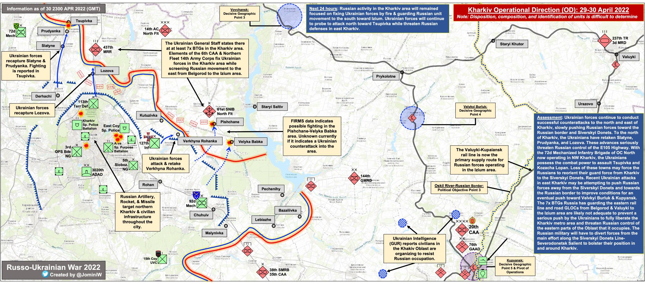 Kharkiv OD: Ukrainian counterattacks near Kharkiv