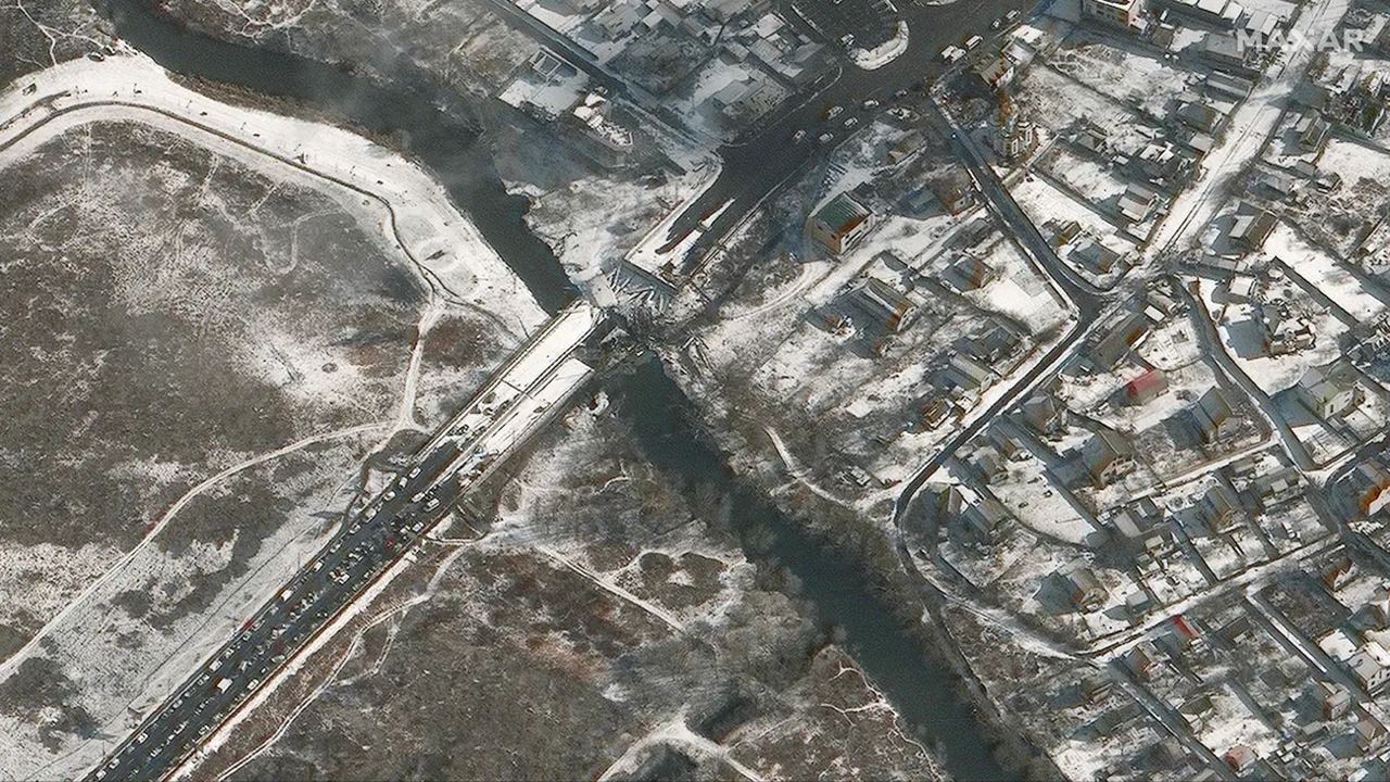 Destroyed bridge in Irpin on March 8, 2022, geolocated.