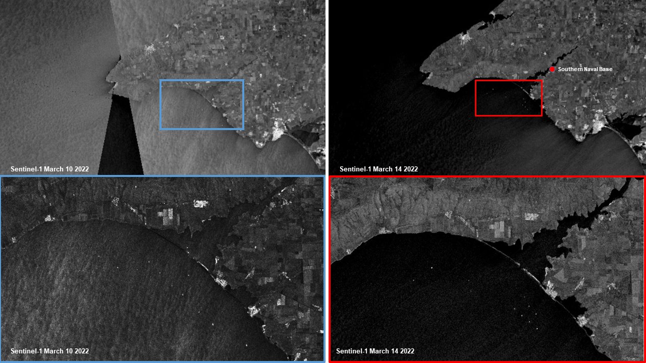 Russian ships spotted off west coast of Crimea remain