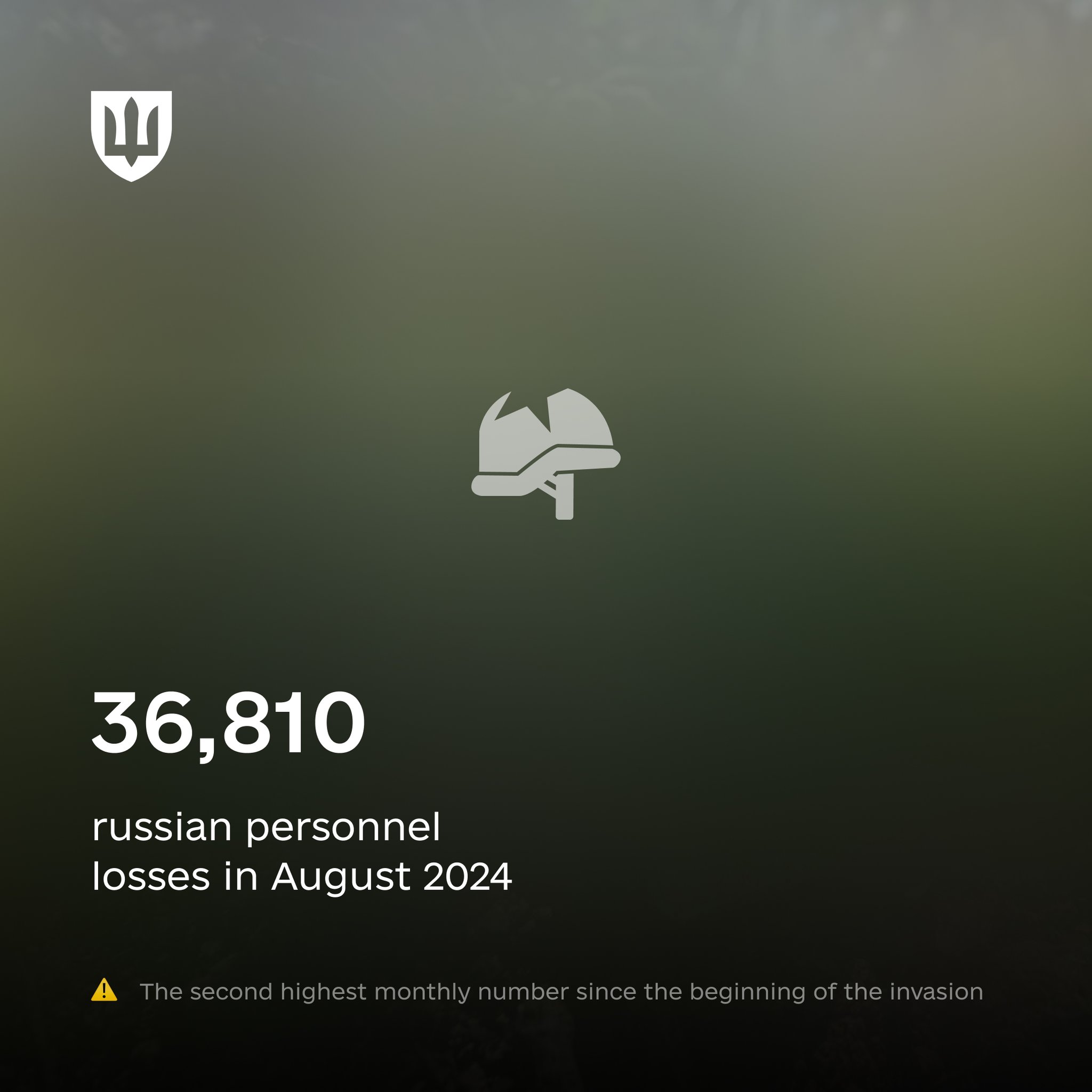 Russia suffers second highest monthly personnel losses in August 2024
