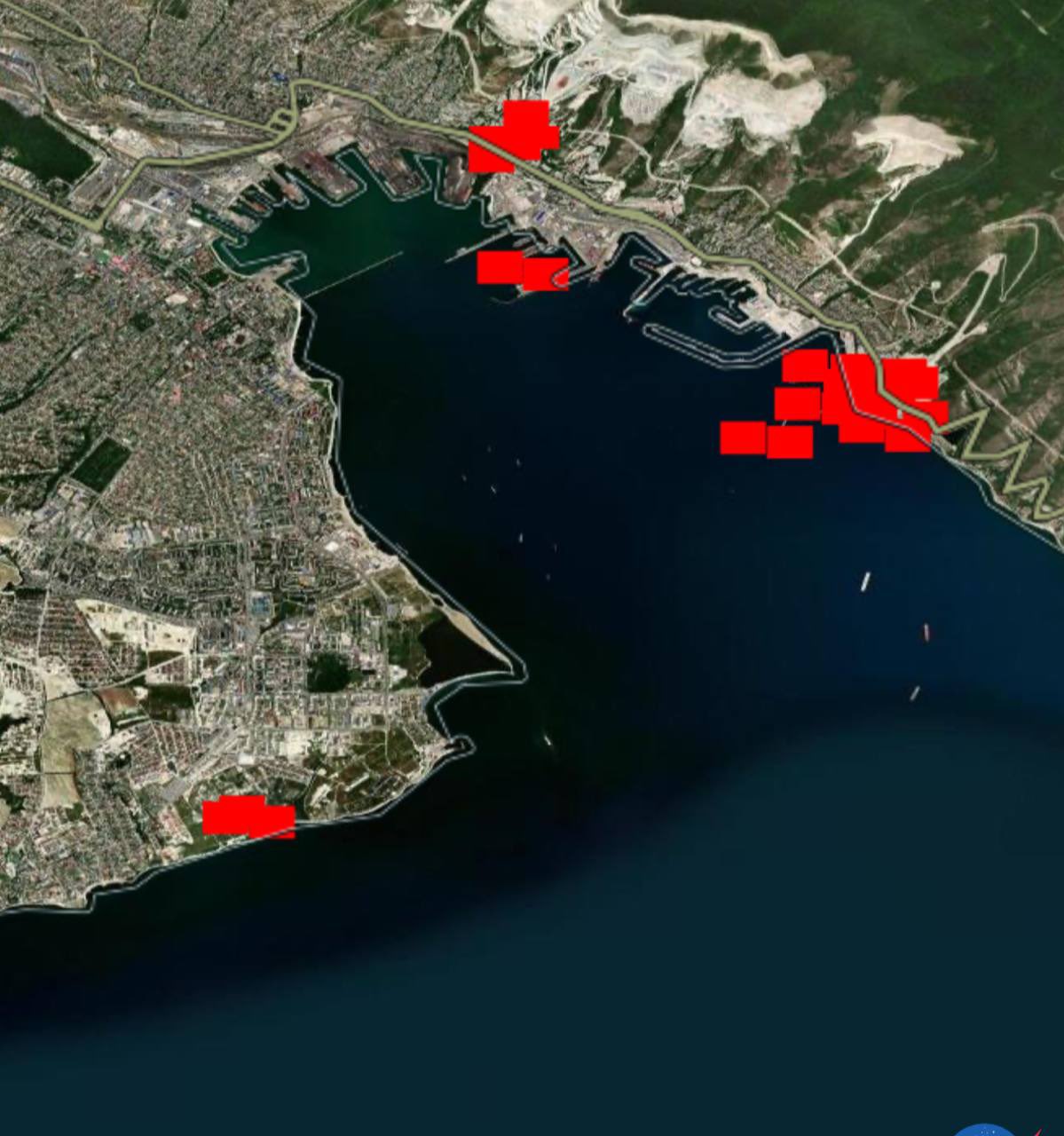 FIRMS: large fires in Novorossiysk after overnight strike