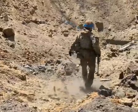 Huge crater from Russian bomb at Azovstal