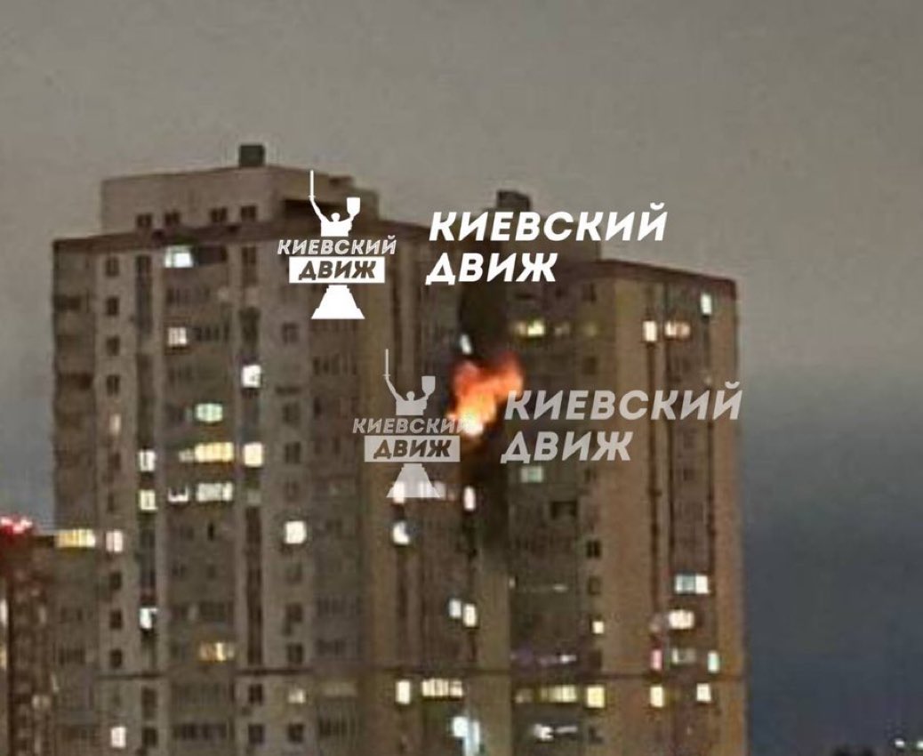 Direct hit by a Russian Shahed drone on Kyiv