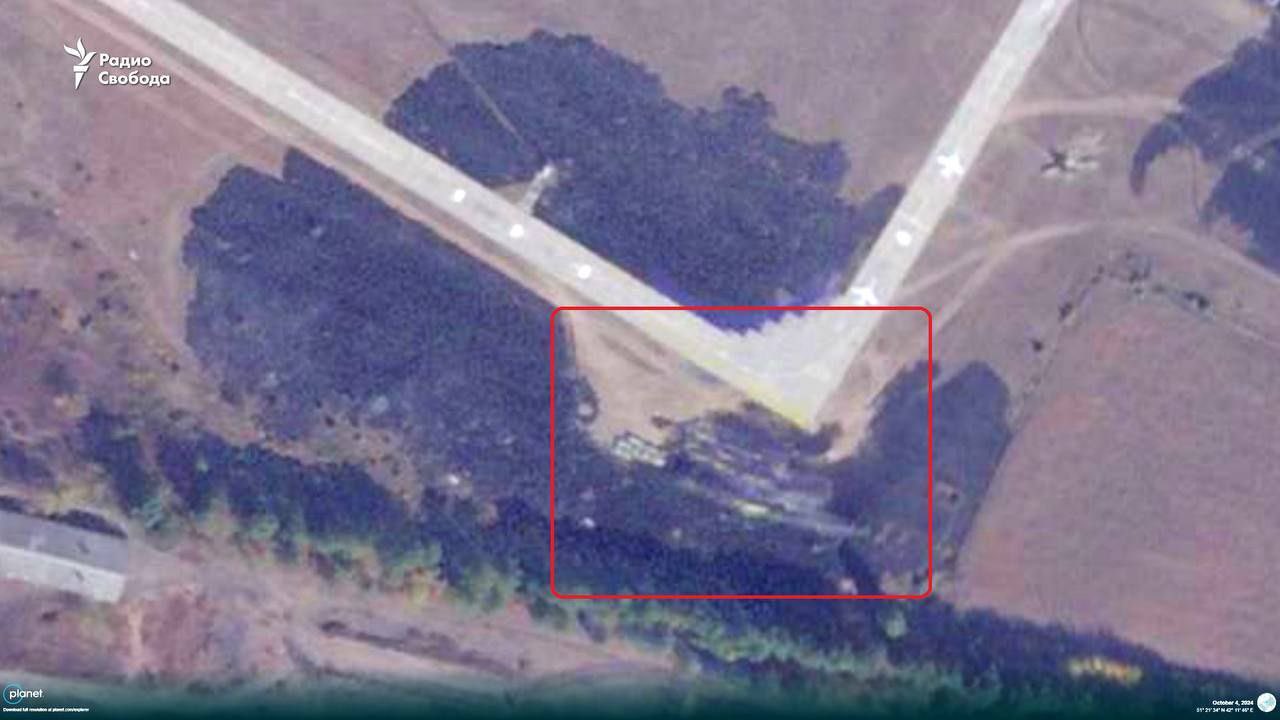 Satellite images of attacked Russian airfield Borisoglebsk