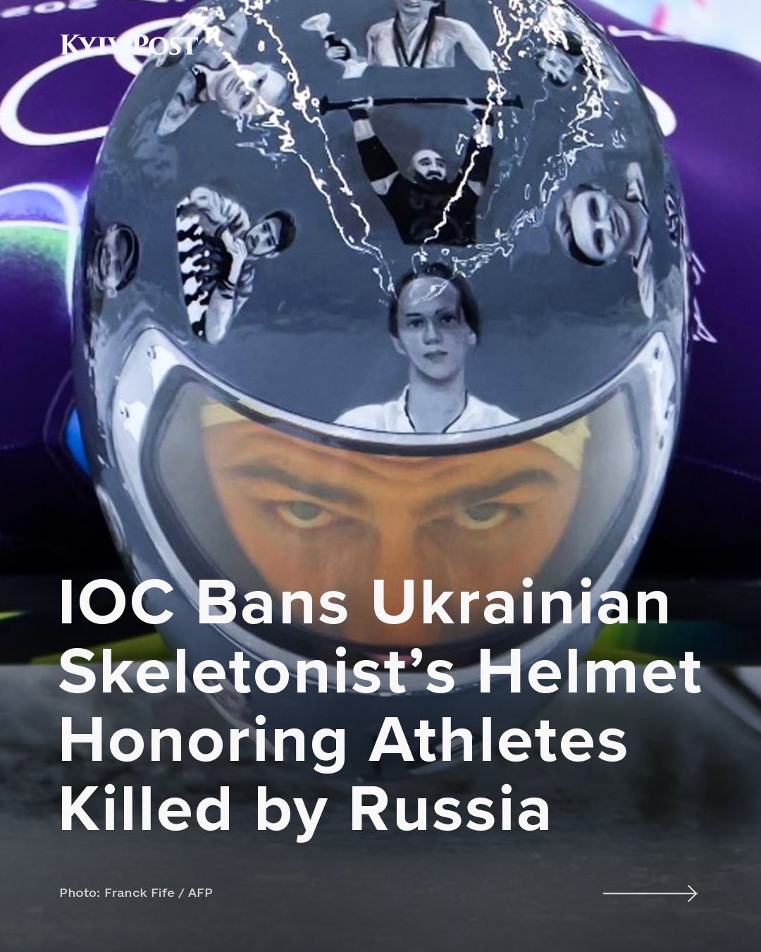 IOC bans Ukrainian skeleton racer’s helmet honoring war victims
