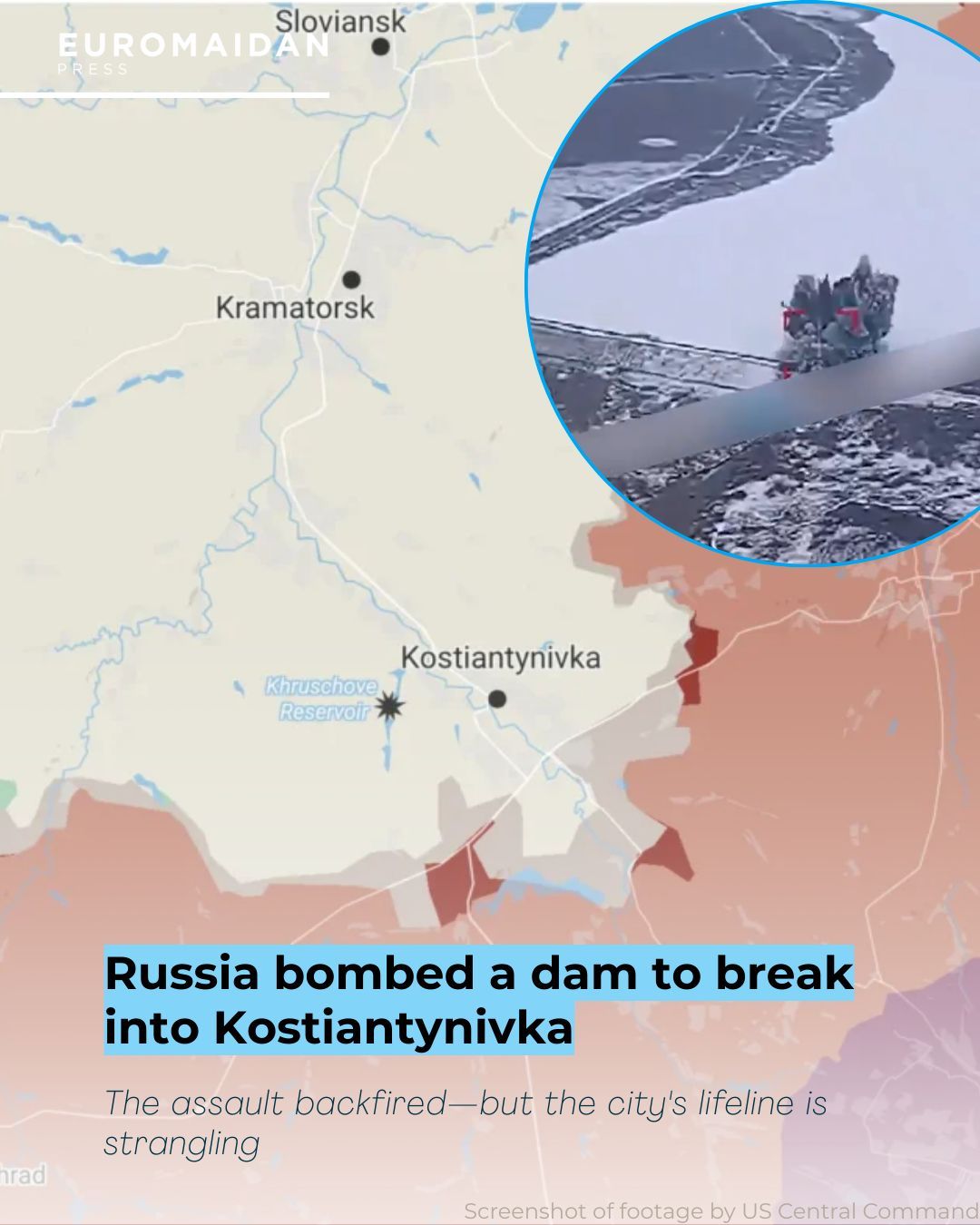 Russie bombarde barrage près de Kostiantynivka