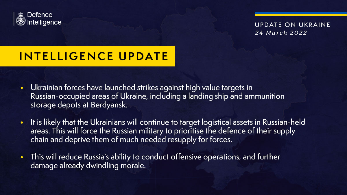 UK Intelligence Update on Russian Invasion of Ukraine