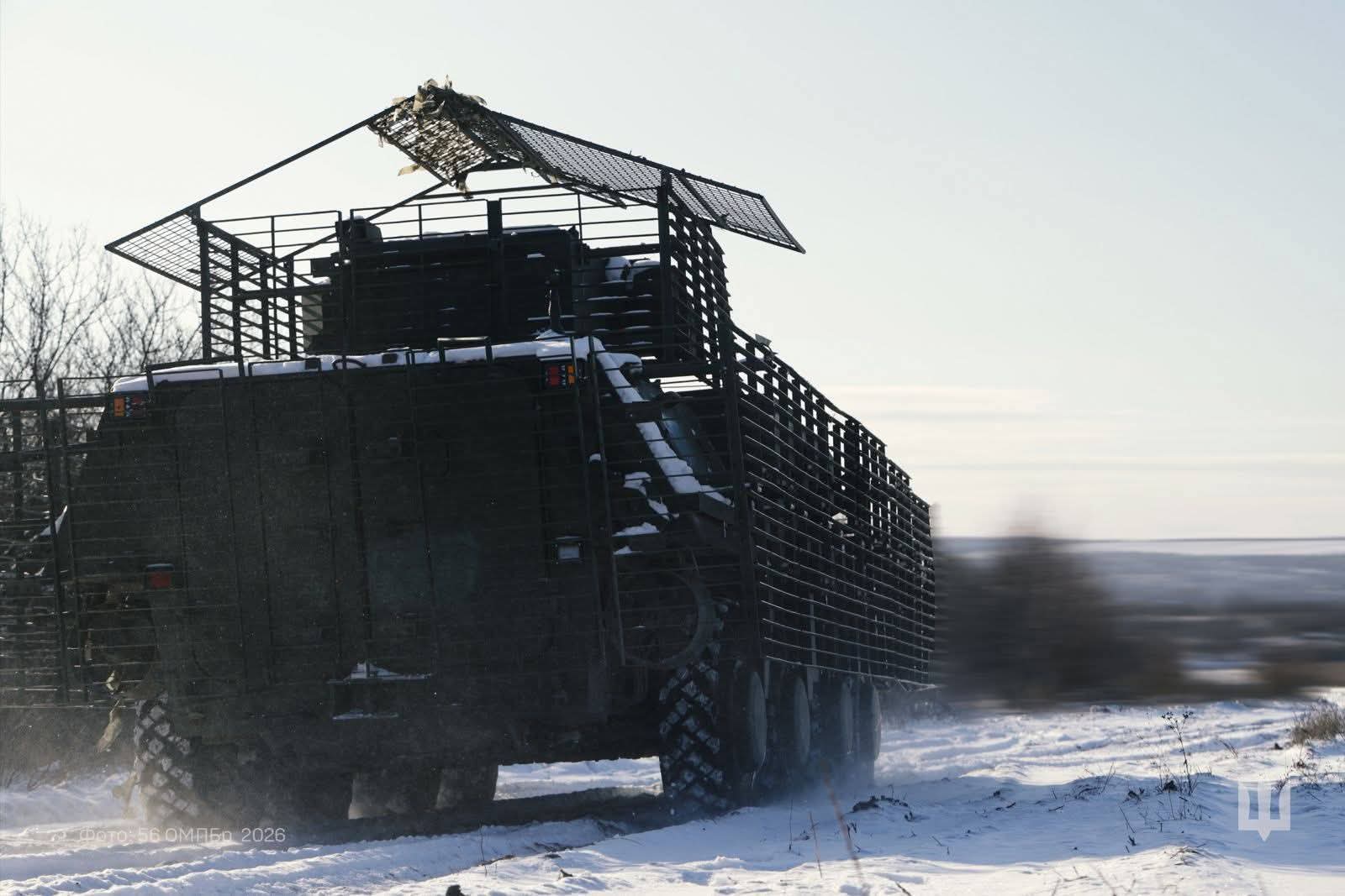Training of 56th Brigade Recruits in BTR-4 Movement
