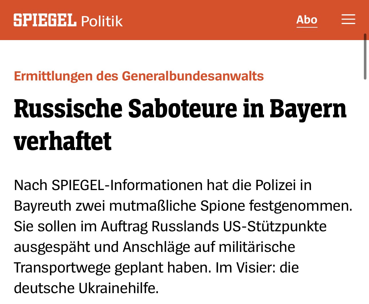 Two Russian agents arrested in Bavaria for sabotage