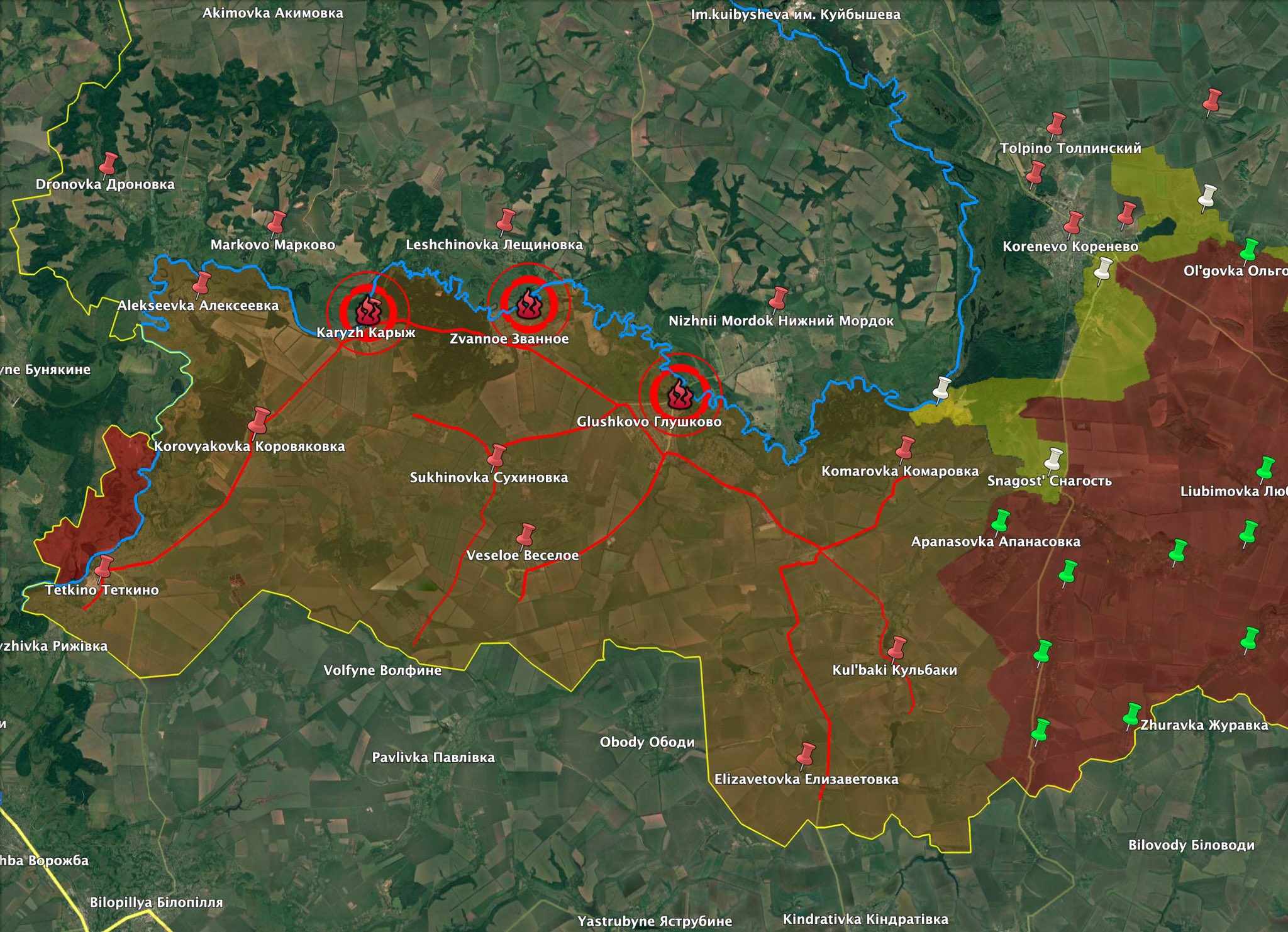 Destruction of a third Russian bridge on the Seim