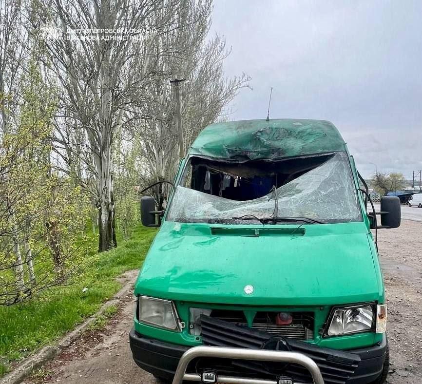 Russian Strike Hits Passenger Minibus in Dnipro, Four Injured