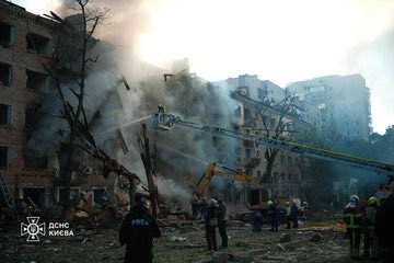 Rescue operations continue in Kyiv after enemy attack