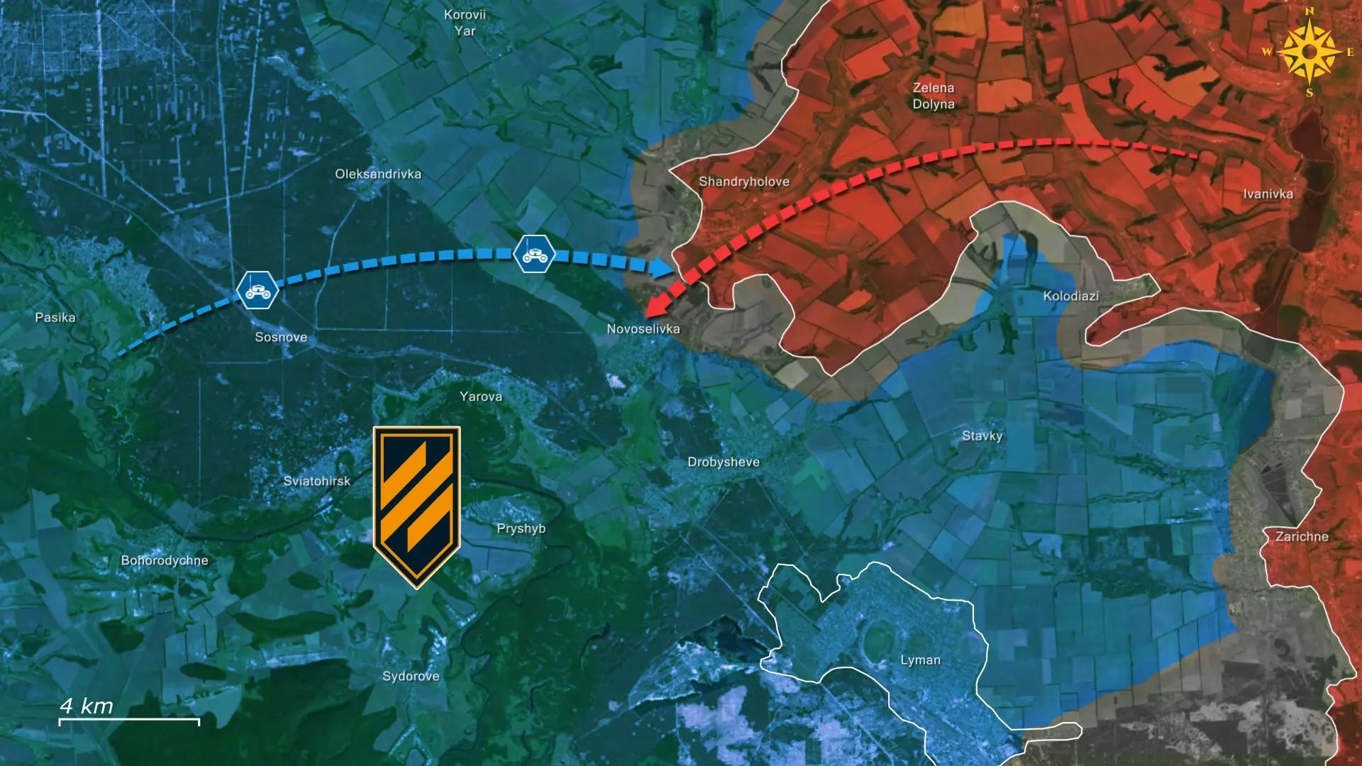 Ukraine utilise drones kamikazes au sol près de Lyman