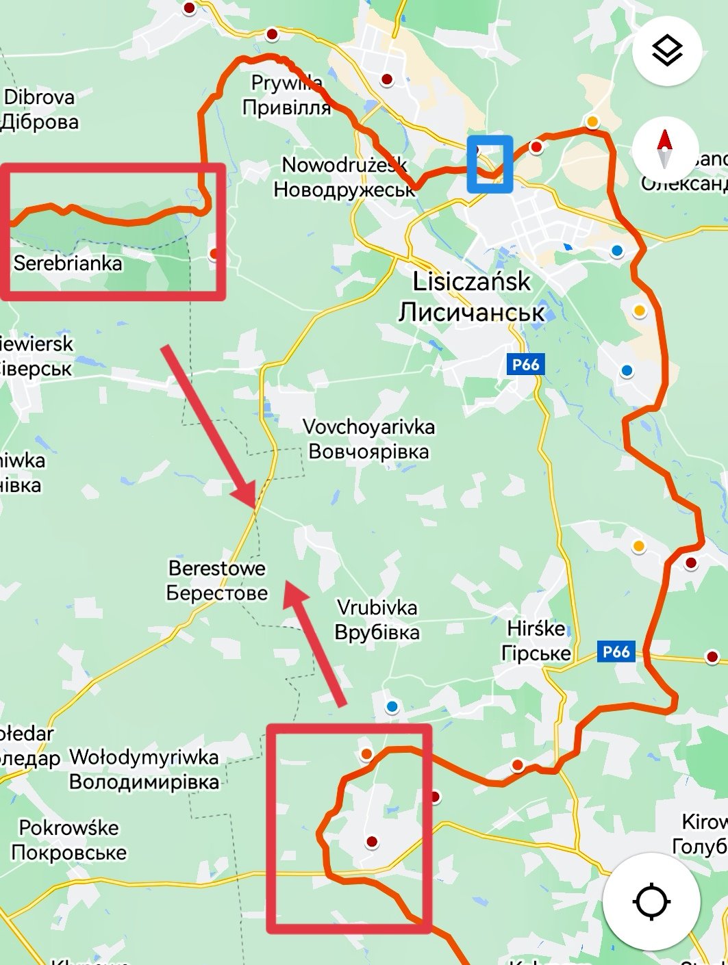 Borova River bridge destroyed between Rubizhne and Severdonetsk