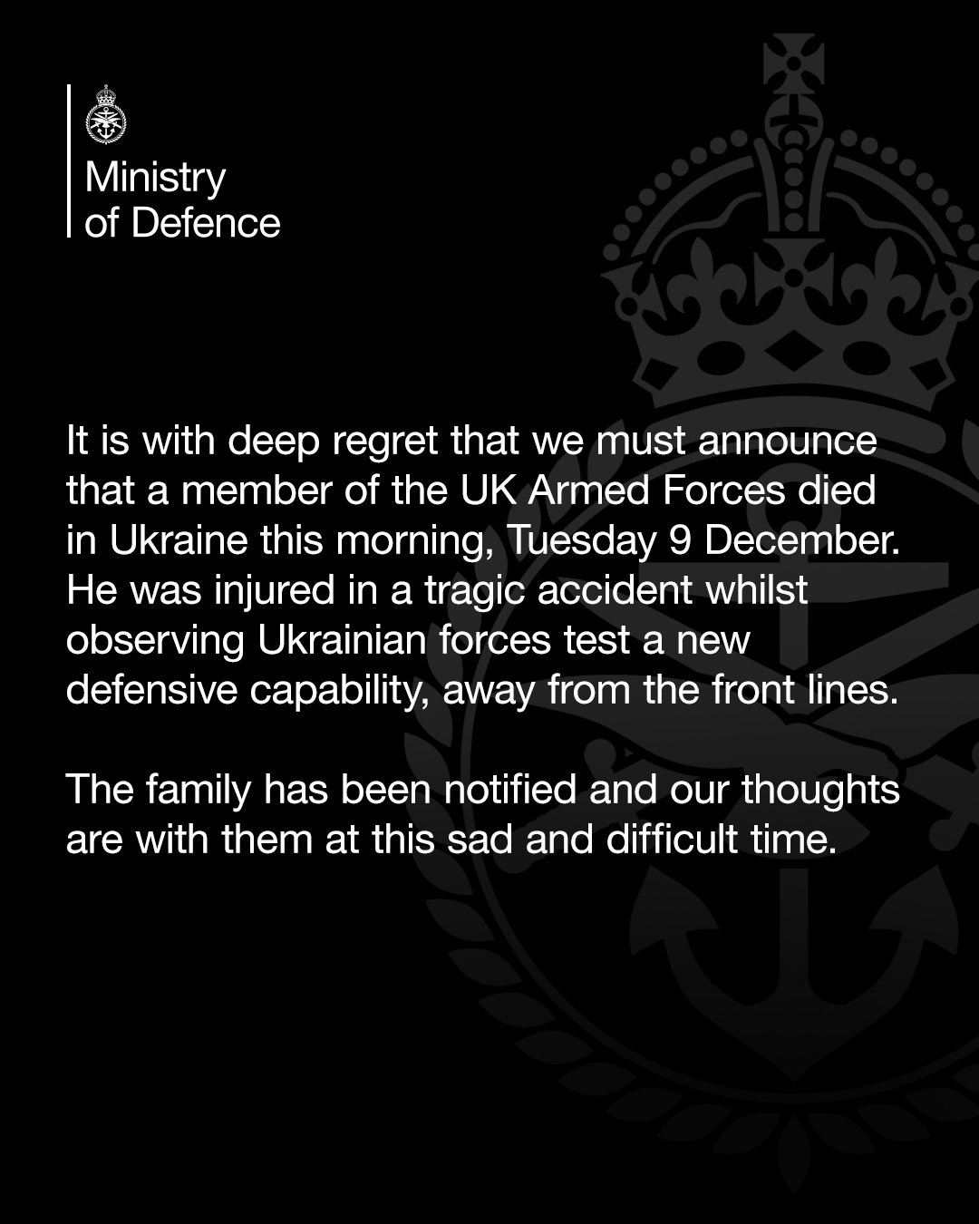 UK military member dies in Ukraine during weapons test