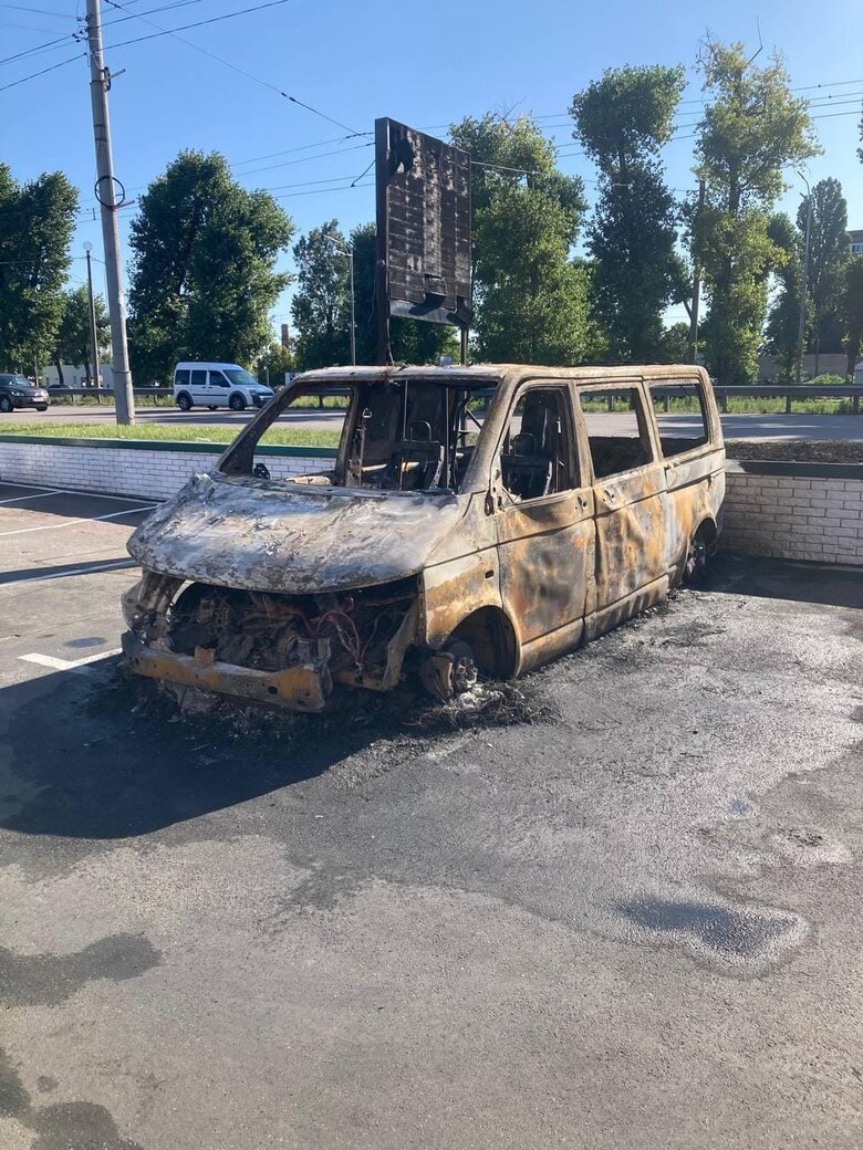 Vehicle for evacuating wounded burned in Kyiv