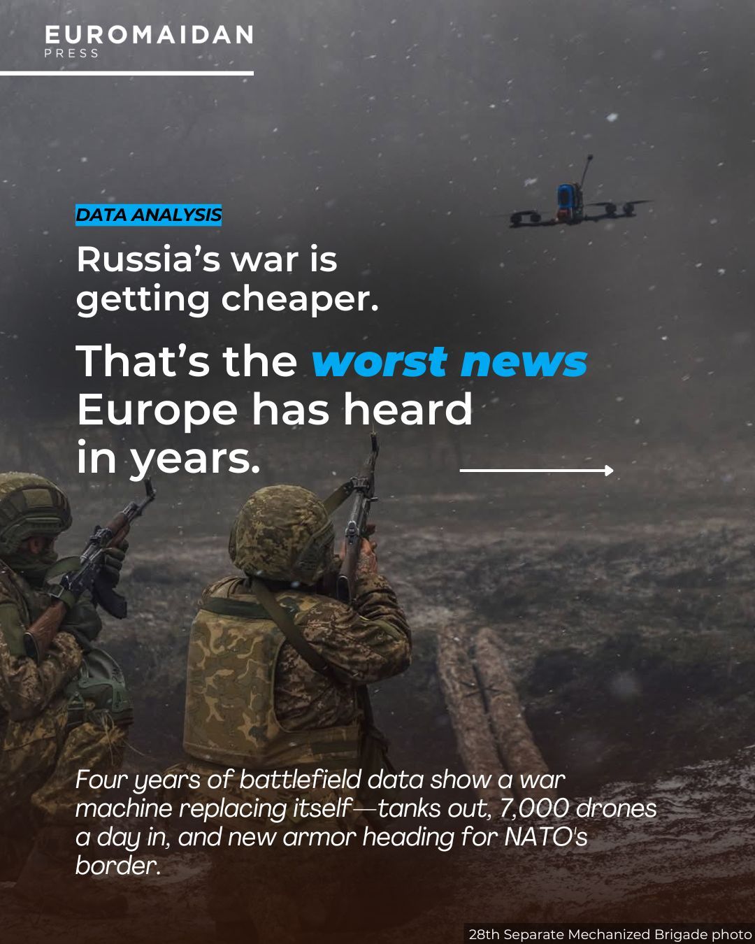 Russia swaps tanks for mass drones, outpacing NATO hardware losses