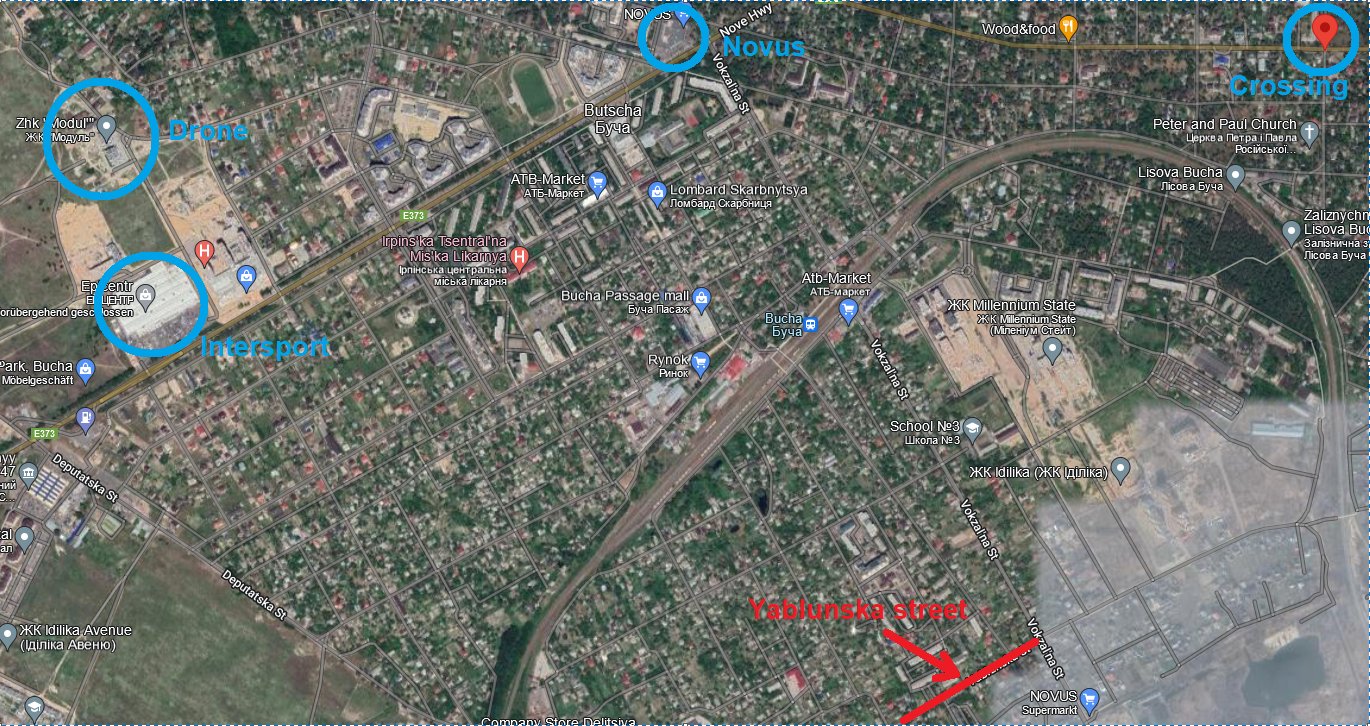 Bucha Massacre GeoLocated by Wolltigerhueter