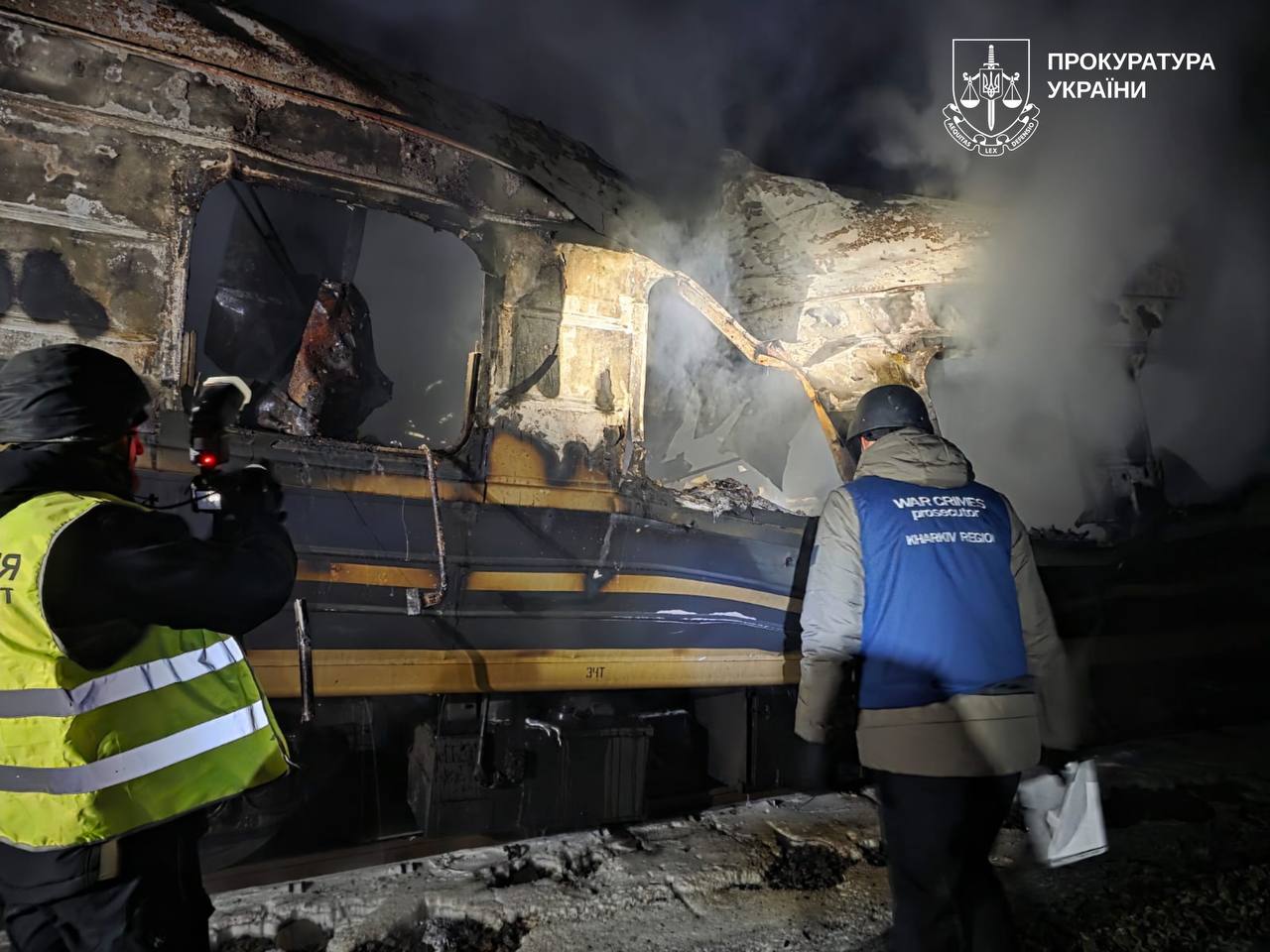 Russian drone strike on passenger train