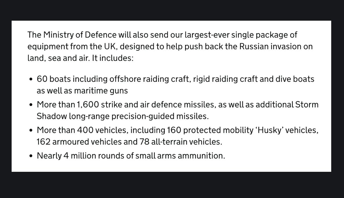 UK announces largest-ever military aid package for Ukraine