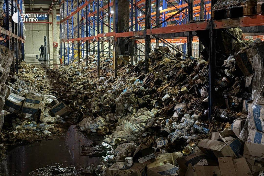 Russian drone strike destroys WFP warehouse in Dnipro
