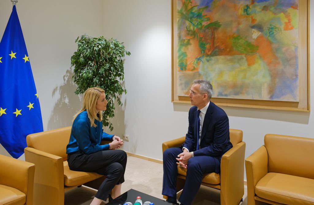 NATO-EU cooperation and military aid to Ukraine discussed with EP President