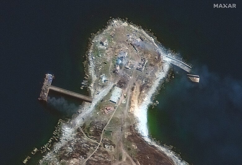 Snake Island after Russian occupiers fled