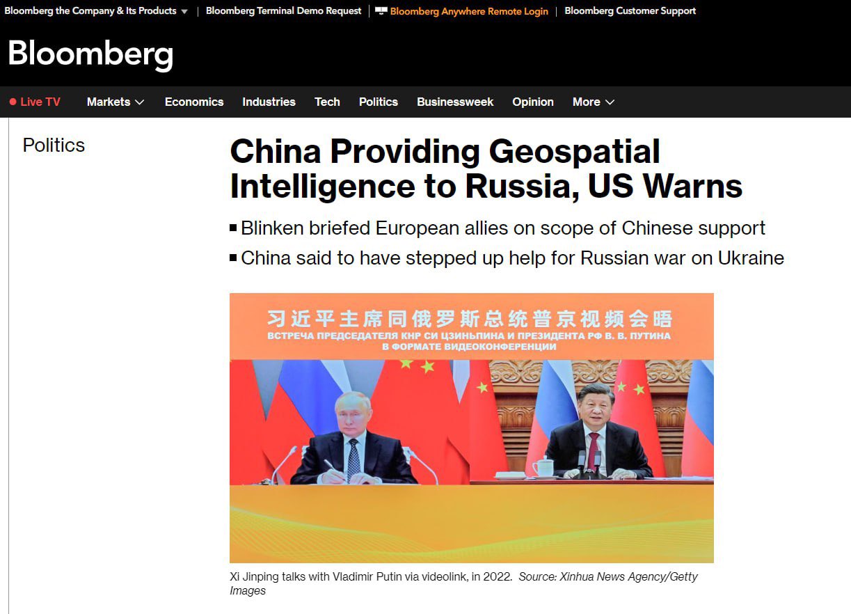 China provides Russia satellite images, microelectronics, tank tools, optics, fuel