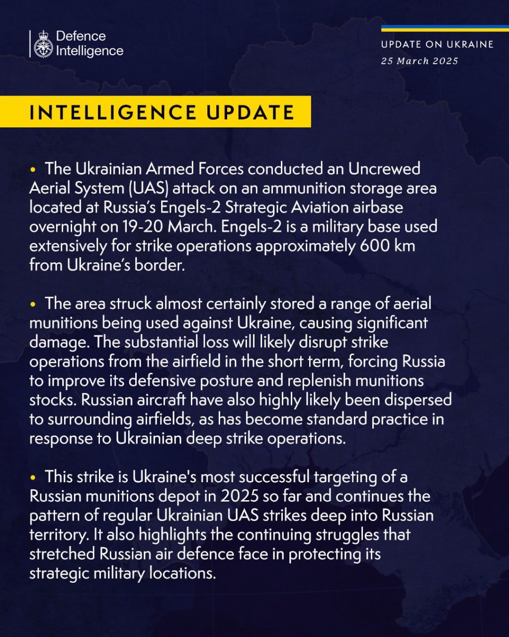 British intel: Engels airfield strike Ukraine’s most successful in 2025